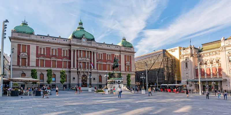 View of Republic Square in the Serbian capital city